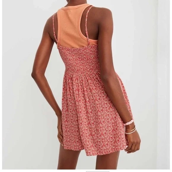 aerie - Front Button Floral Mini Dress - Size Medium - Picture 4 of 7